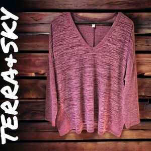 TERRA & SKY Women's New Warm Longsleeve Plus Size Top.